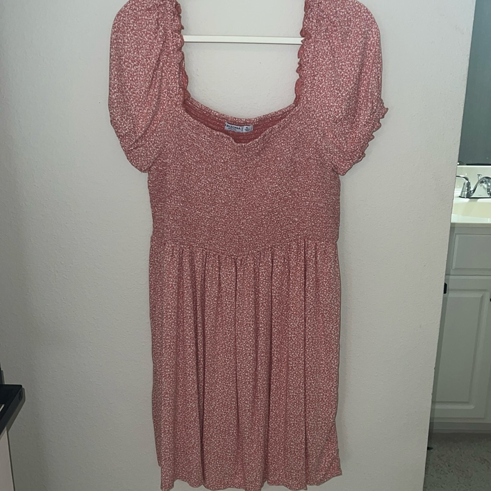 Pink shot sleeve dress